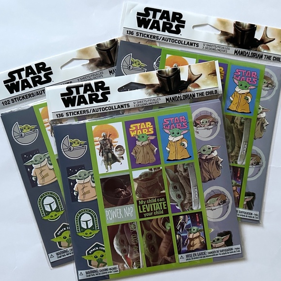 STOCKING STUFFER! The Mandalorian Star Wars Grogu Sticker Bundle - Picture 1 of 4